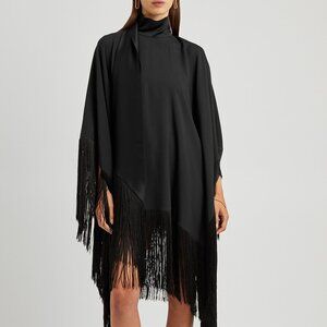 TALLER MARMO + NET SUSTAIN Mrs. Ross fringed crepe midi dress